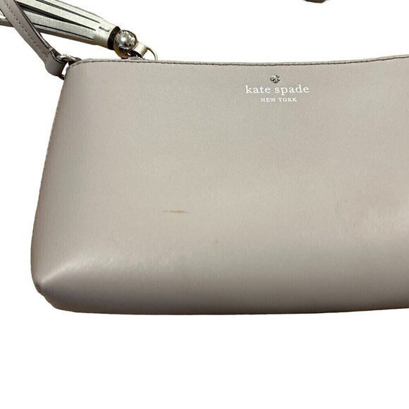Kate Spade New York Crossbody Bag Ivy Street Amy Smooth Gray Leather - Picture 3 of 12